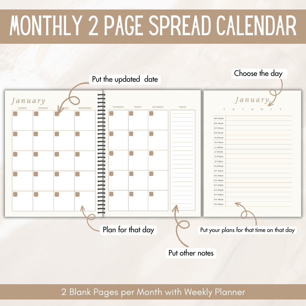 Promotional image featuring a white honeymoon planner binder with text, and a preview of its contents including pages for budgeting, packing lists, and daily itineraries.