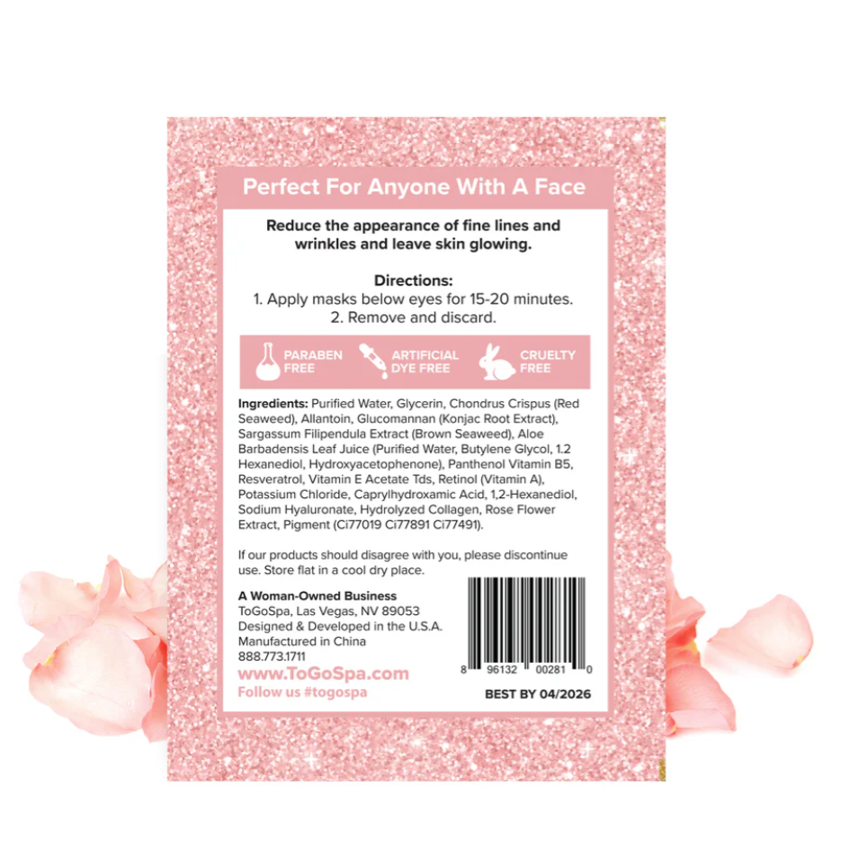 ToGoSpa Rose Gold EYE mask - Tighter & Brighter