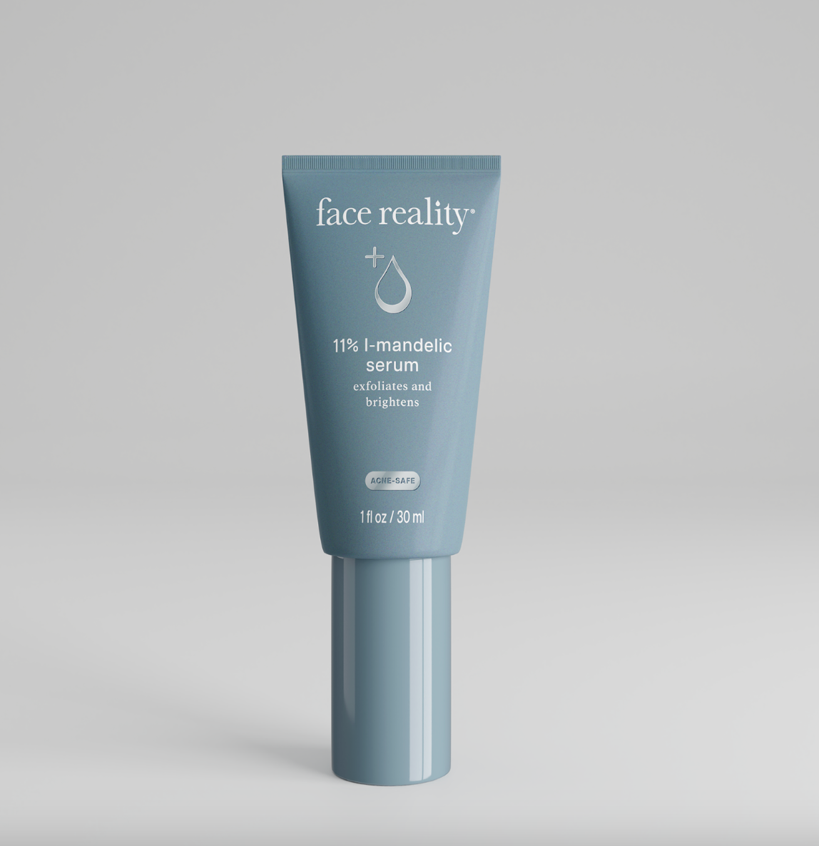 A tube of Face Reality 11% L-Mandelic Serum against a neutral background.