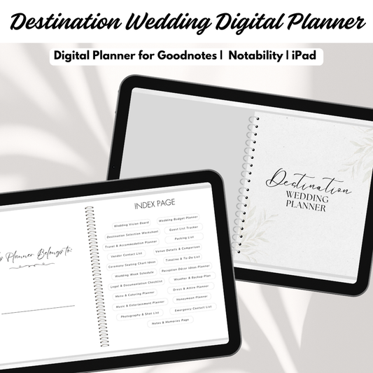 Digital Destination Wedding Planner – GoodNotes & Notability Compatible