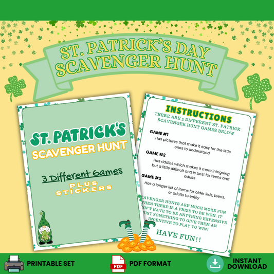 🍀 St. Patrick’s Day Scavenger Hunt – 3 Fun Games! ☘️