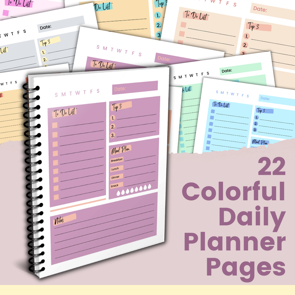 22 Colorful To-Do List Planning Pages!