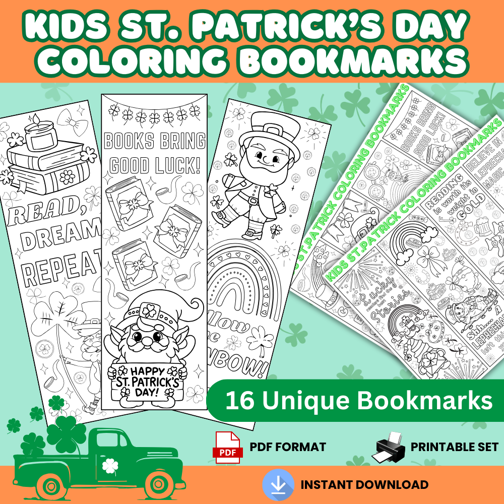 St. Patrick’s Day Color-Your-Own Bookmarks – Fun & Festive Activity! ☘️📚🎨