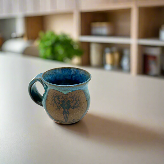 Blue Green Melt  Mug with Tree Lovers