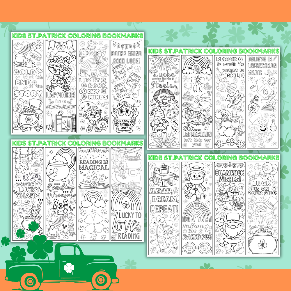 St. Patrick’s Day Color-Your-Own Bookmarks – Fun & Festive Activity! ☘️📚🎨