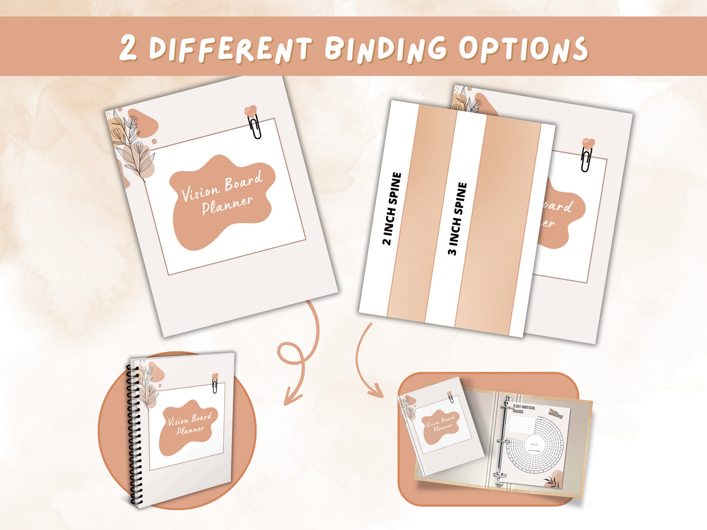 Vision Board Planner & Workbook Bundle