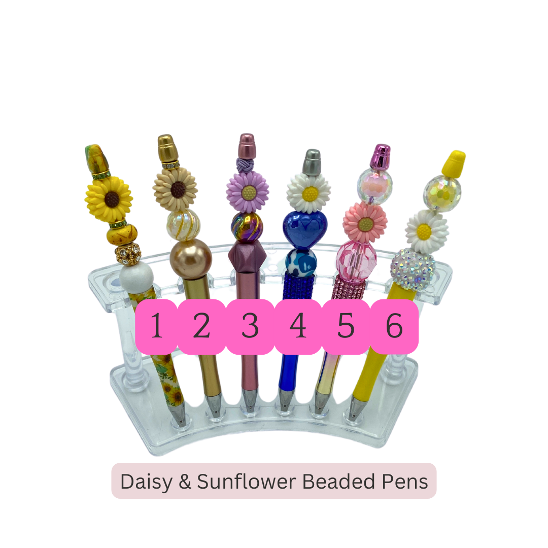 Handmade Beaded Pens – Daisy & Sunflower Collection