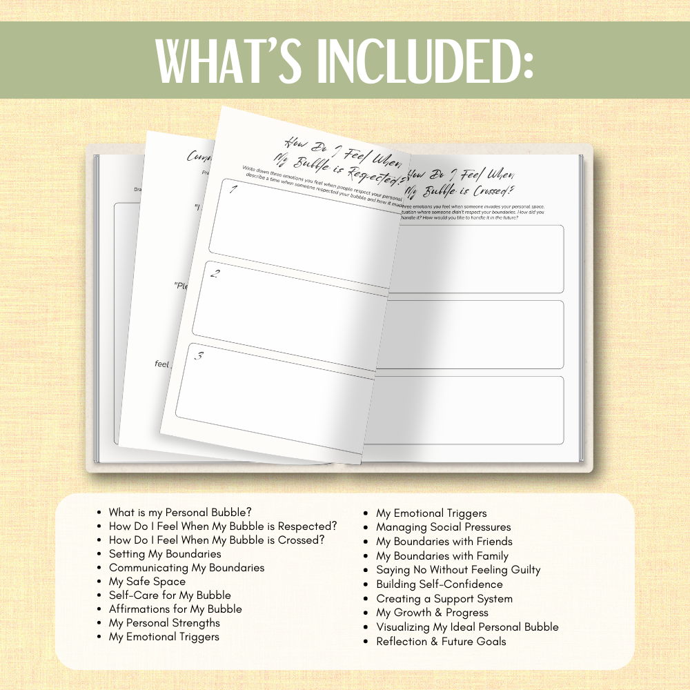 Promotional image for a Teen Journal/Workbook  listing  what is included.