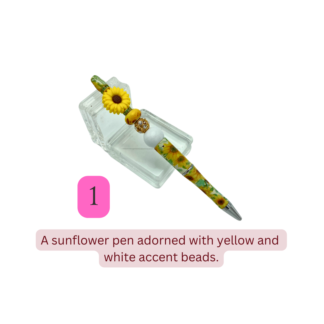 Handmade Beaded Pens – Daisy & Sunflower Collection