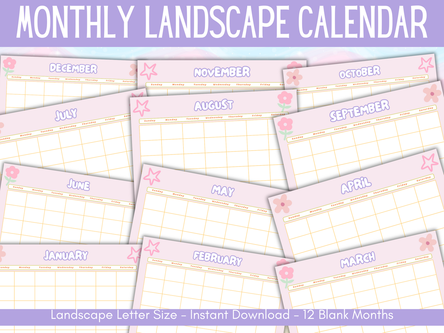 Promotional image for a Weekly Family Planner or Binder, indicating it's an instant download with 71 pages, featuring a colorful design with floral elements and text.
