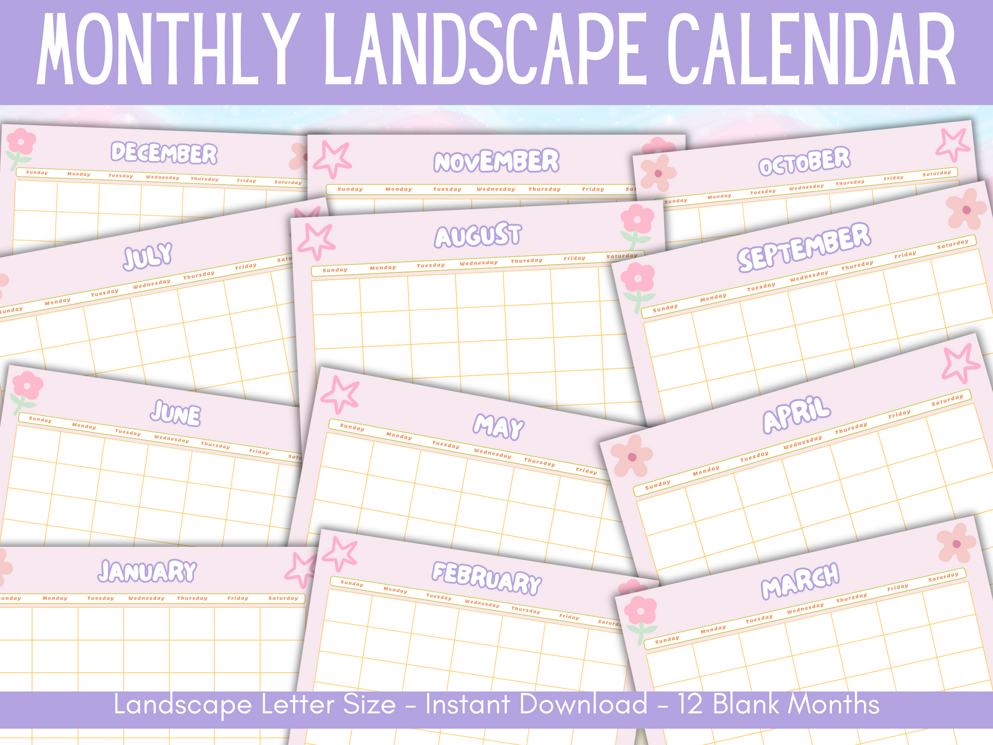 Promotional image for a Weekly Family Planner or Binder, indicating it's an instant download with 71 pages, featuring a colorful design with floral elements and text.