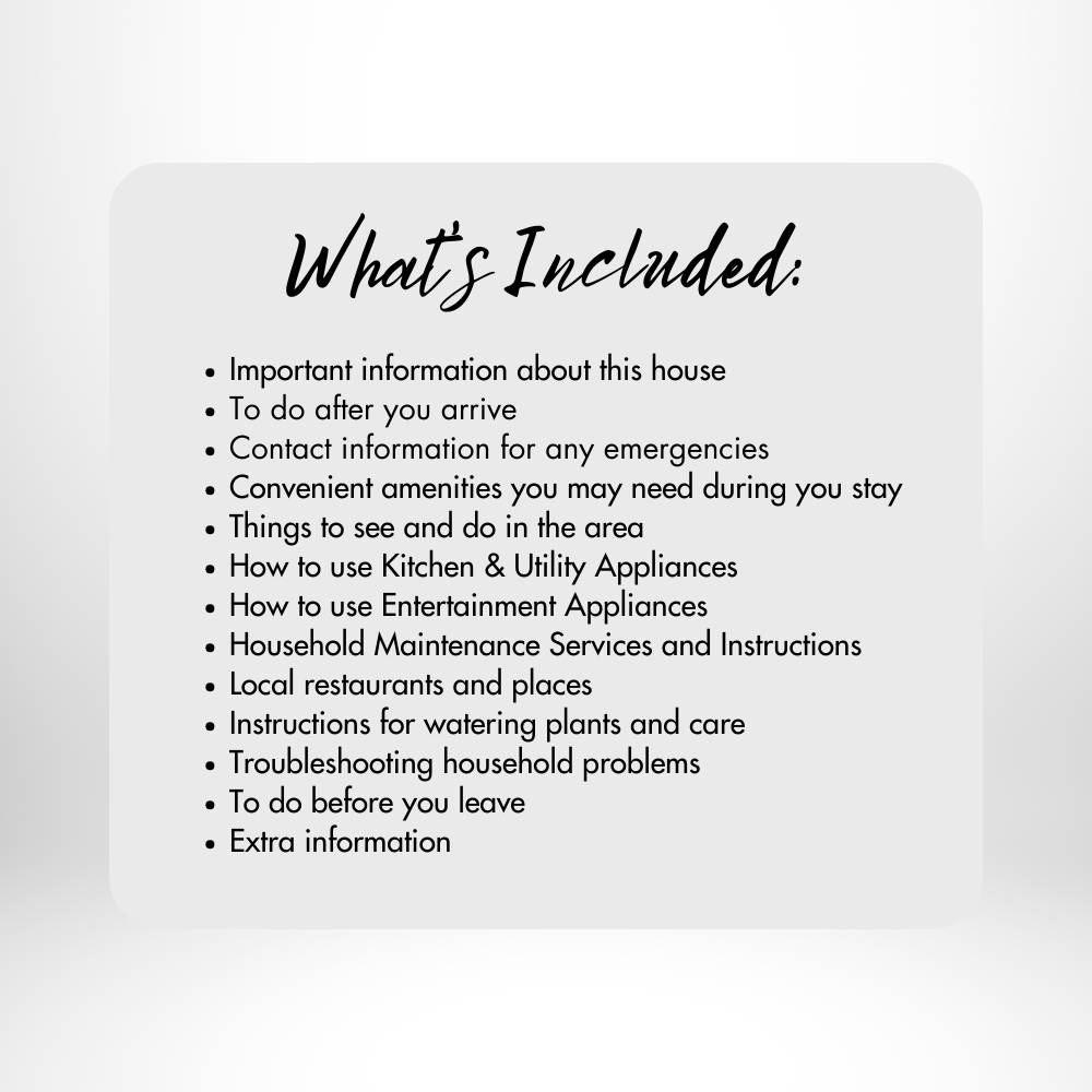 Black & White Minimalist House Sitter Planner