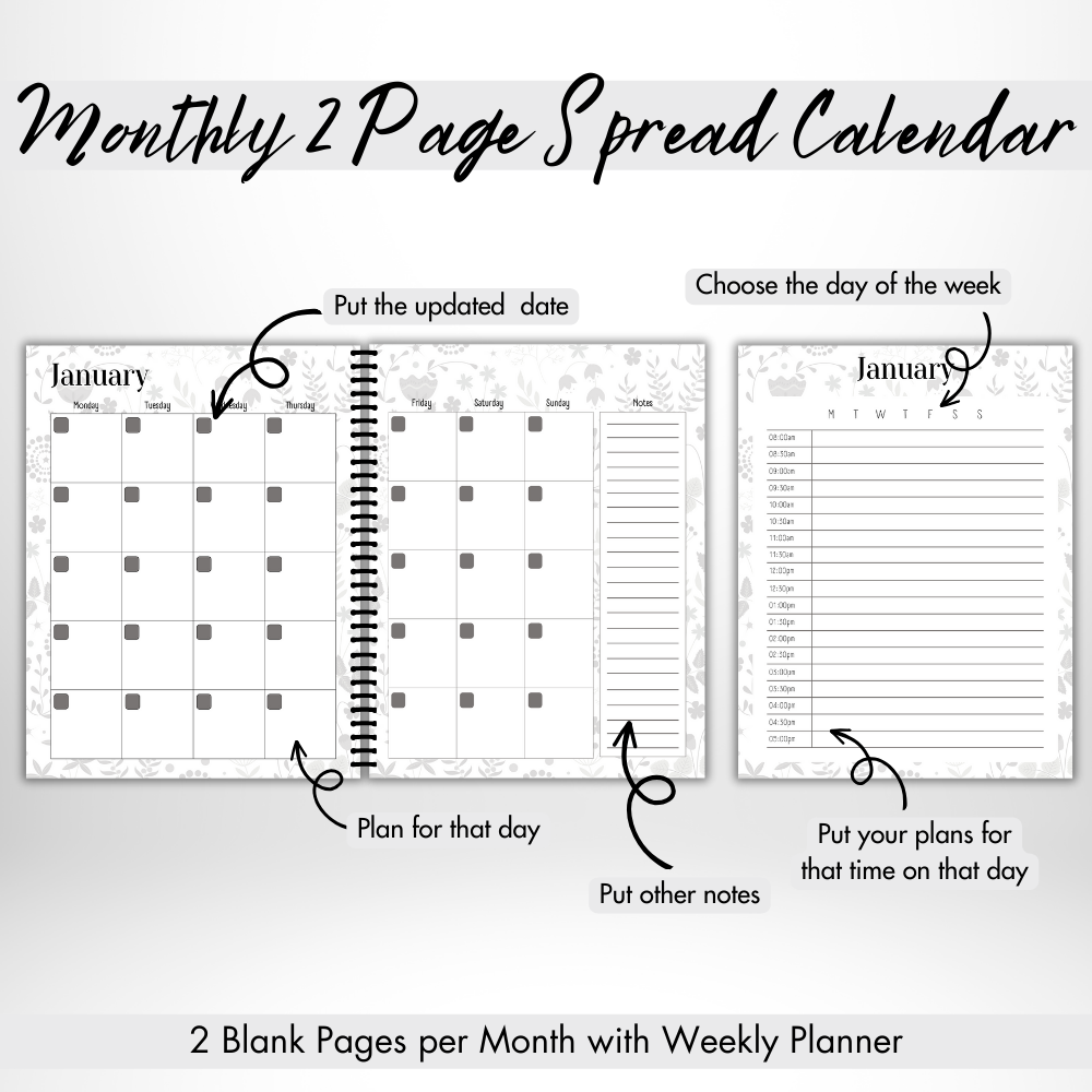 Black & White Minimalist House Sitter Planner