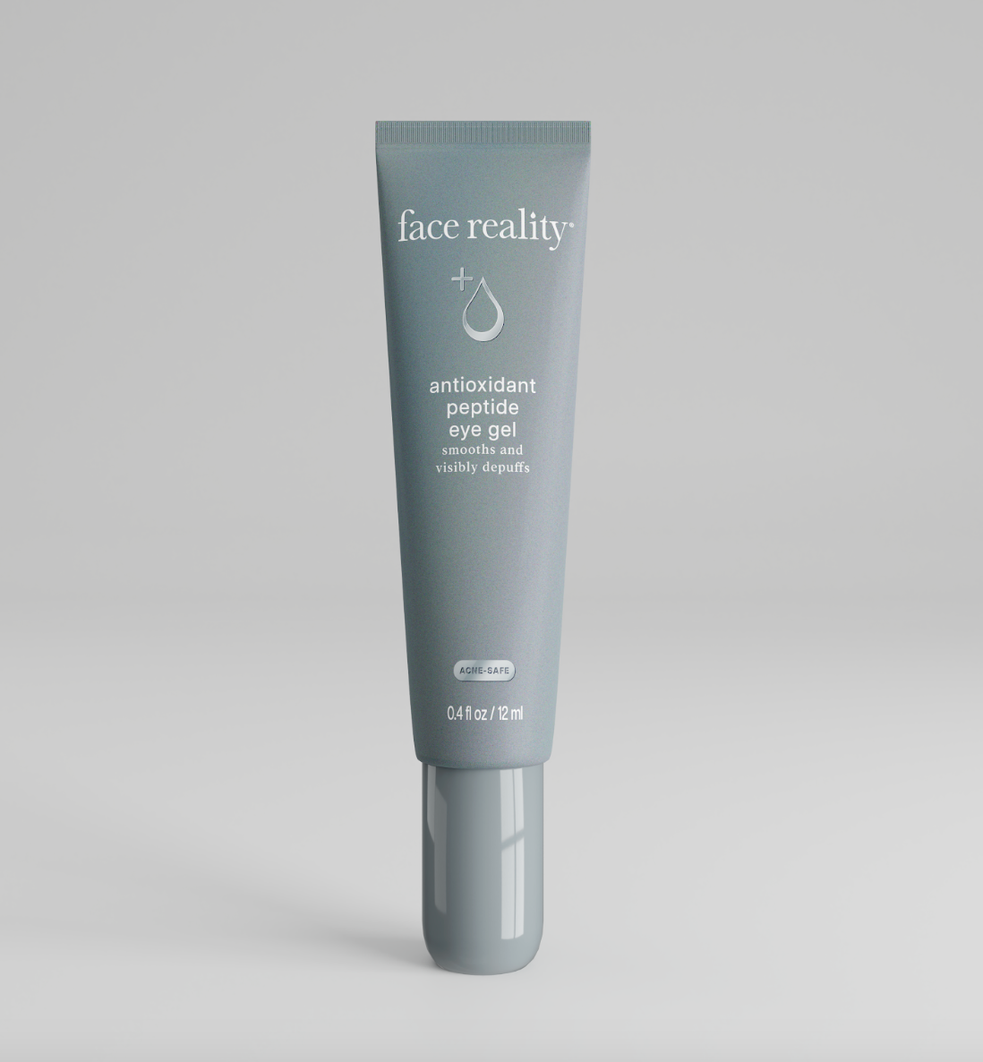 A tube of Face Reality Antioxidant Peptide Eye Gel against a neutral background.
