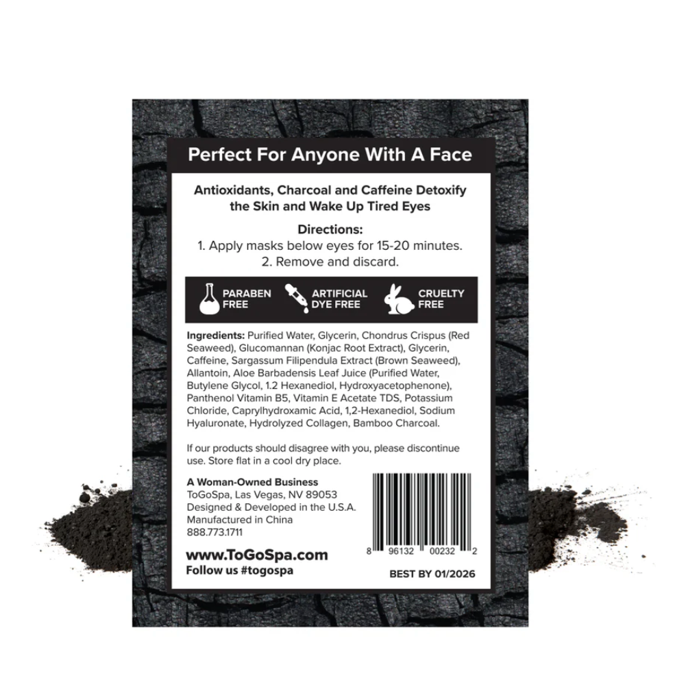 ToGoSpa Bamboo Charcoal + Caffeine EYES The Hangover Mask