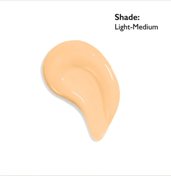 A tube of TiZO Tinted Moisturizing Serum with hyaluronic acid, ceramides, and glycerin, offering broad-spectrum SPF 30 sunscreen in a sheer finish.