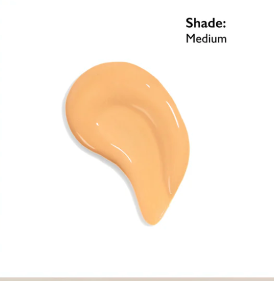 A tube of TiZO Tinted Moisturizing Serum with hyaluronic acid, ceramides, and glycerin, offering broad-spectrum SPF 30 sunscreen in a sheer finish.